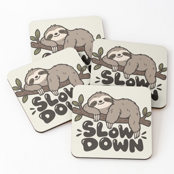 Item preview, Slow Down Cute Sleeping Sloth designed and sold by Doodlywood.