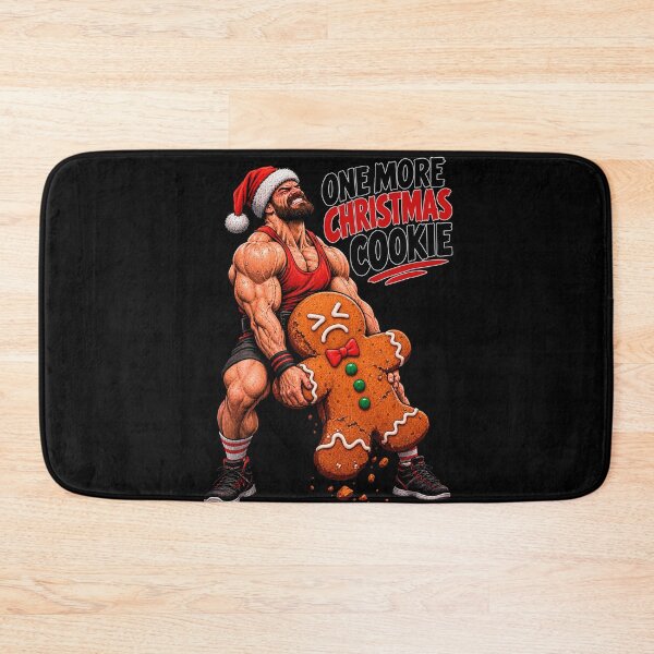 Item preview, One More Christmas Cookie Funny Bodybuilding Gym Santa designed and sold by CrazySzoopWorld.