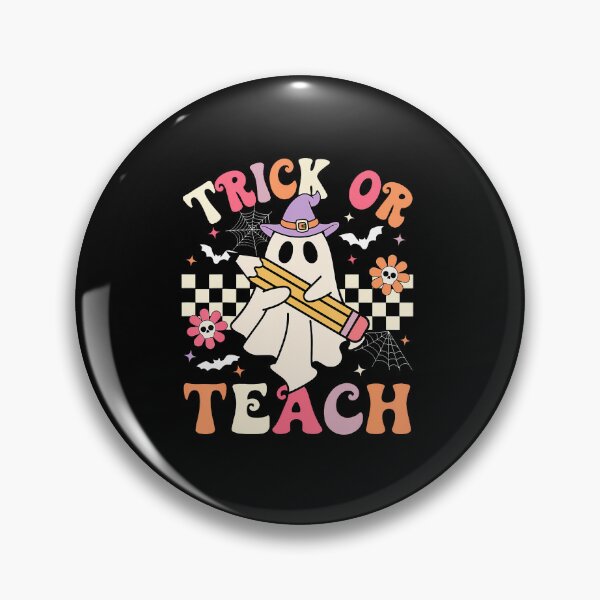 Item preview, Trick Or Teach Groovy Teacher Halloween Retro Floral Ghost designed and sold by RealestInternet.
