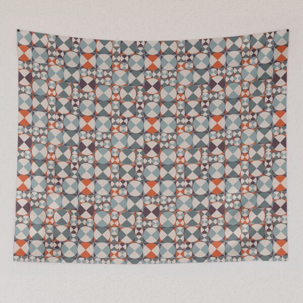 Item preview, Mix Geometric Circles - Orange teal burgundy & white designed and sold by pakanta.