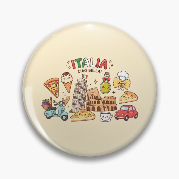Item preview, Cute Italia Travel Food Pattern Ciao Bella Italian Culture Art designed and sold by Amir Faysal.