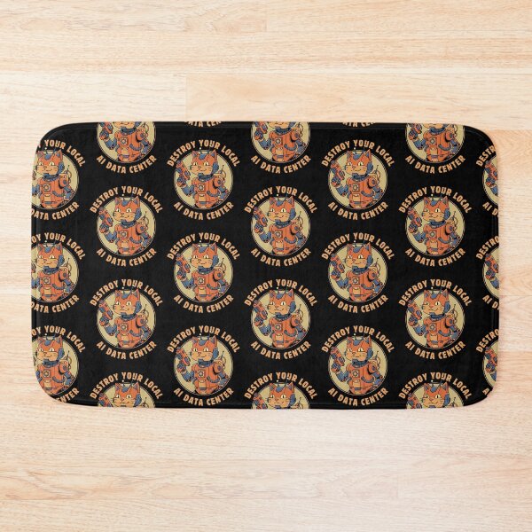 Item preview, Destroy Your Local AI Data Center Retro Cyborg Cat Sci Fi Humor    designed and sold by YasuoShop.