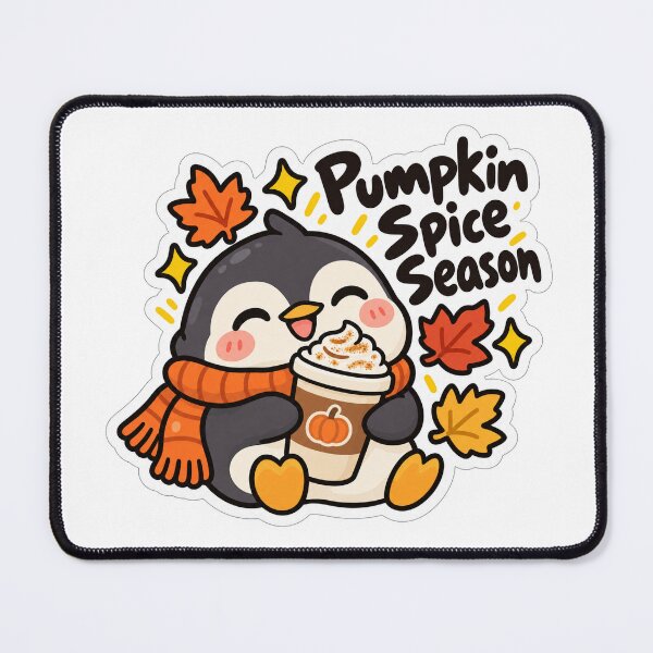 Item preview, Pumpkin Spice Season Penguin - Cute Fall Latte Sticker designed and sold by Deepali Pathe.