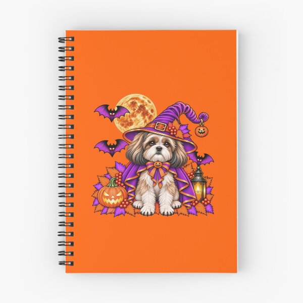 Item preview, Shih Tzu Halloween Witch Costume & Spooky Pumpkin designed and sold by PixelsPaws.