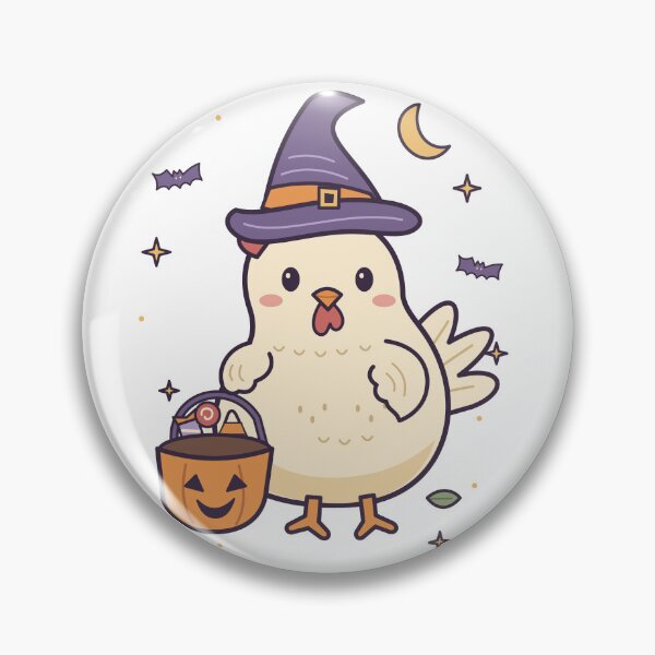 Item preview, Halloween Chicken Witch with Pumpkin Candy Pail designed and sold by narinzoon.