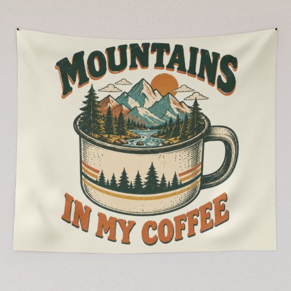 Item preview, Mountains in a coffee cup design designed and sold by anytka.
