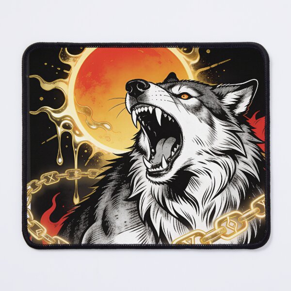 Item preview, Fenrir: The Cosmic Norse Wolf Mythology Tattoo Art designed and sold by GodsMonsterss.