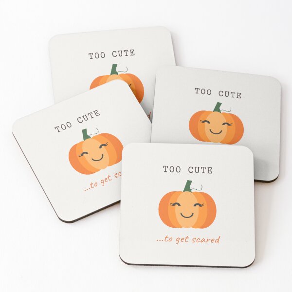 Item preview, Too Cute To Get Scared Funny Pumpkin Minimalist Art Print & Greeting Card designed and sold by OlhaTironArt.