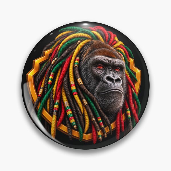 Item preview, Rasta Gorilla Reggae Jamaica Dreadlocks – Rastafarian Gorilla Art- PLUSHIWORLD designed and sold by PLUSHIWORLDtm.