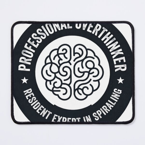 Item preview, Professional Overthinker - Resident Expert In Spiraling Funny Mental Health Sticker designed and sold by IbericoStudio.