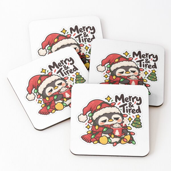Item preview, Merry and Tired - Funny Christmas Penguin Sticker designed and sold by Deepali Pathe.