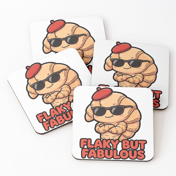 Item preview, Smug Croissant Beret Sunglasses Flaky But Fabulous Sticker designed and sold by xiaoxiaochibi.