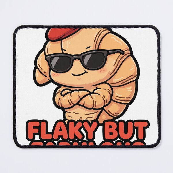 Item preview, Smug Croissant Beret Sunglasses Flaky But Fabulous Sticker designed and sold by xiaoxiaochibi.