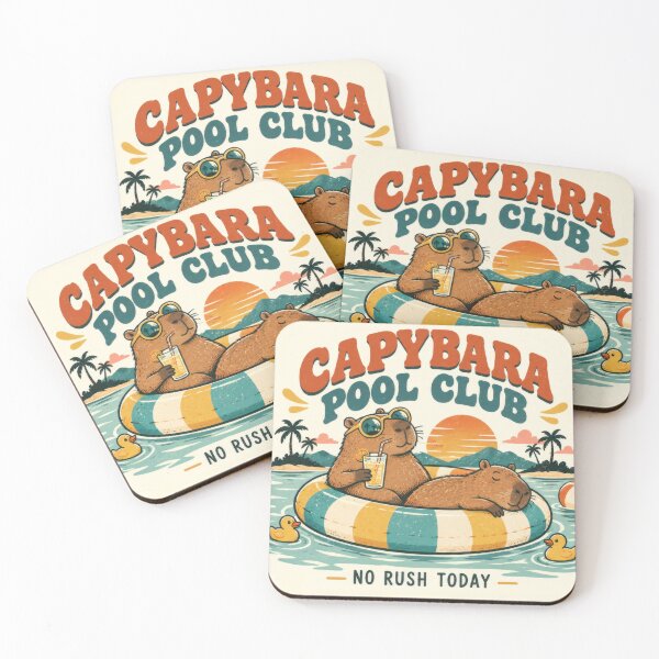 Item preview, Capybara enjoying a day at the pool designed and sold by anytka.