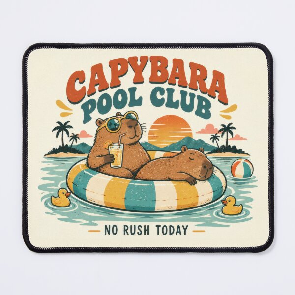 Item preview, Capybara enjoying a day at the pool designed and sold by anytka.