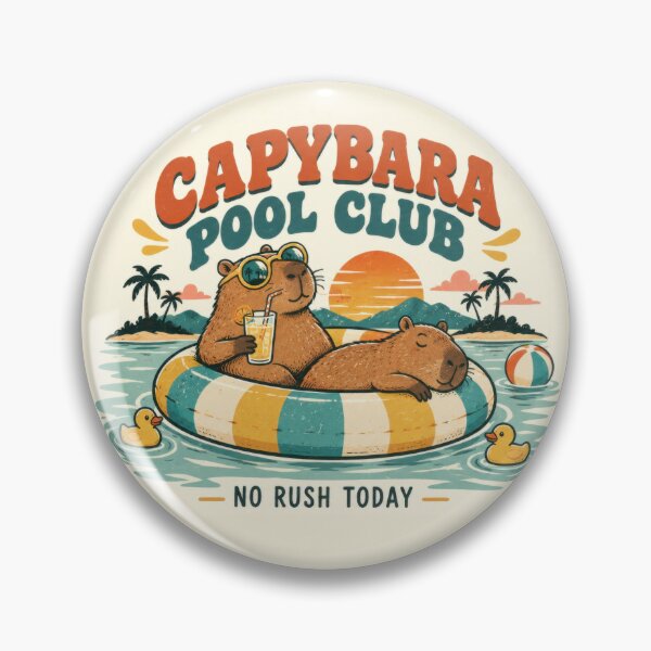 Item preview, Capybara enjoying a day at the pool designed and sold by anytka.