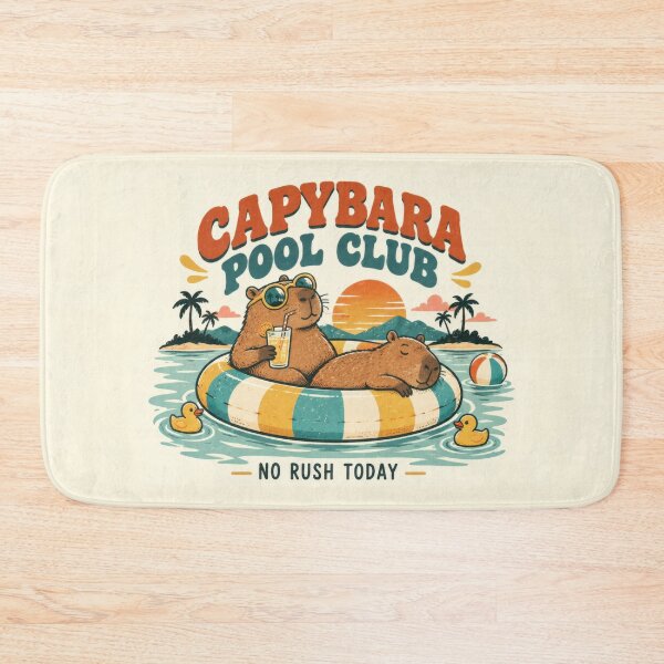 Item preview, Capybara enjoying a day at the pool designed and sold by anytka.