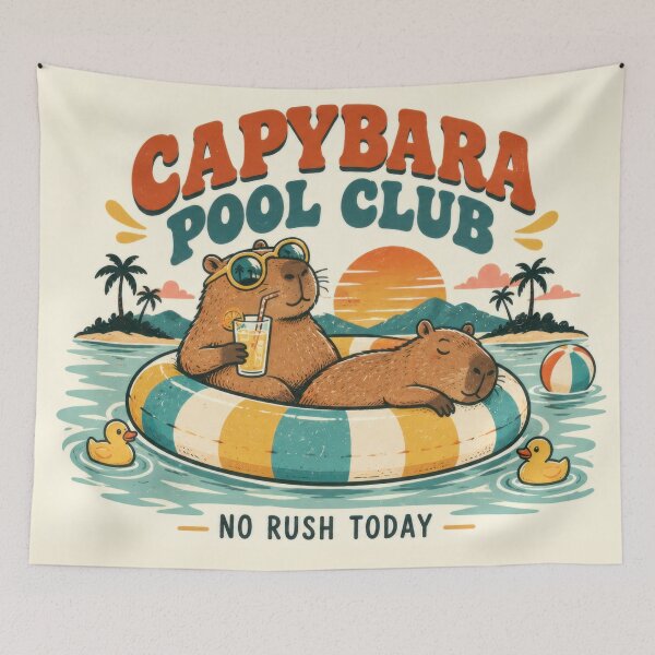 Item preview, Capybara enjoying a day at the pool designed and sold by anytka.