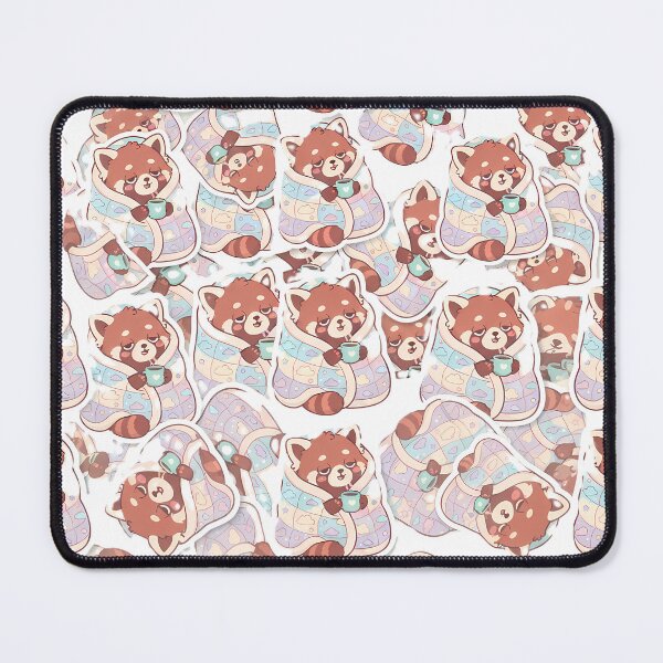 Item preview, Cute Red Panda Cozy Blanket Tea Pattern designed and sold by SnapStickerHub.