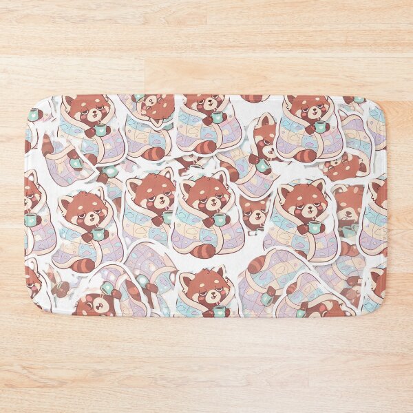 Item preview, Cute Red Panda Cozy Blanket Tea Pattern designed and sold by SnapStickerHub.