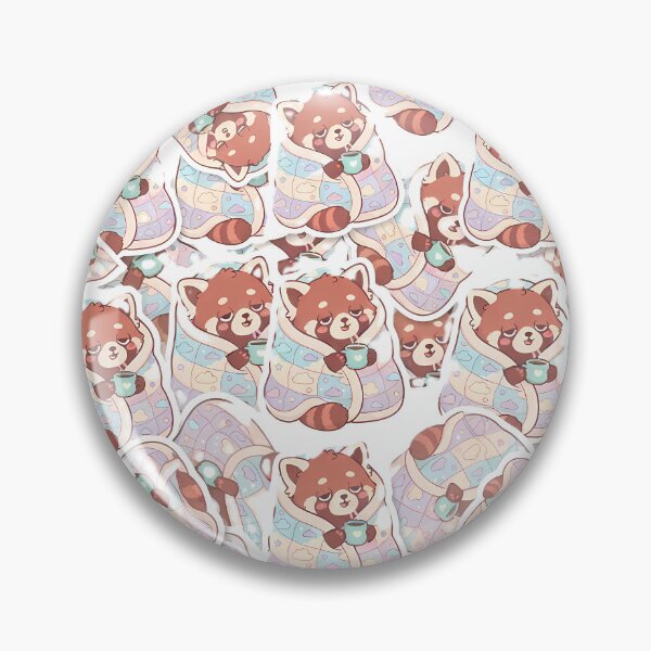 Item preview, Cute Red Panda Cozy Blanket Tea Pattern designed and sold by SnapStickerHub.