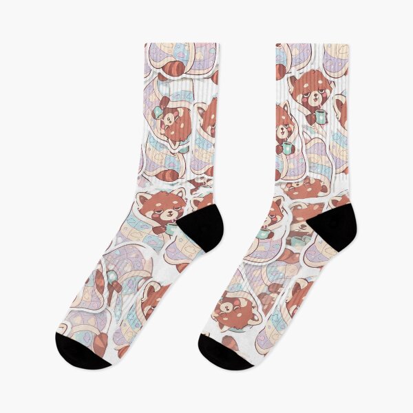 Item preview, Cute Red Panda Cozy Blanket Tea Pattern designed and sold by SnapStickerHub.