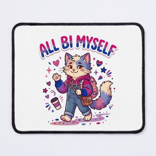 Item preview, All Bi Myself – Cute Bisexual Pride Anthro Furry designed and sold by Trevor Cutler.