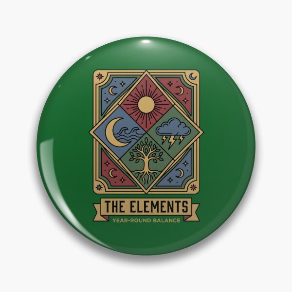 Item preview, The Elements Year-Round Balance - Tarot Style Vintage Crest designed and sold by MyHappyArtShop.