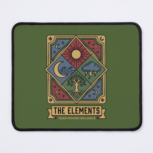 Item preview, The Elements Year-Round Balance - Tarot Style Vintage Crest designed and sold by MyHappyArtShop.