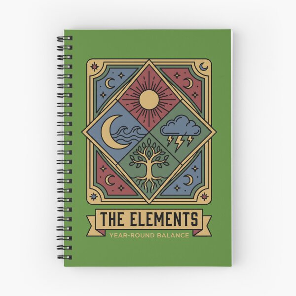 Item preview, The Elements Year-Round Balance - Tarot Style Vintage Crest designed and sold by MyHappyArtShop.
