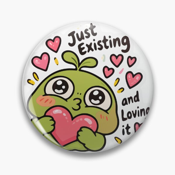 Item preview, Just Existing and Loving It - Cute Green Heart Character designed and sold by Deepali Pathe.
