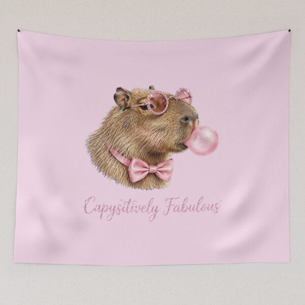 Item preview, Capysitively Fabulous - Cute Pink Coquette Capybara designed and sold by Vibe-Vary.