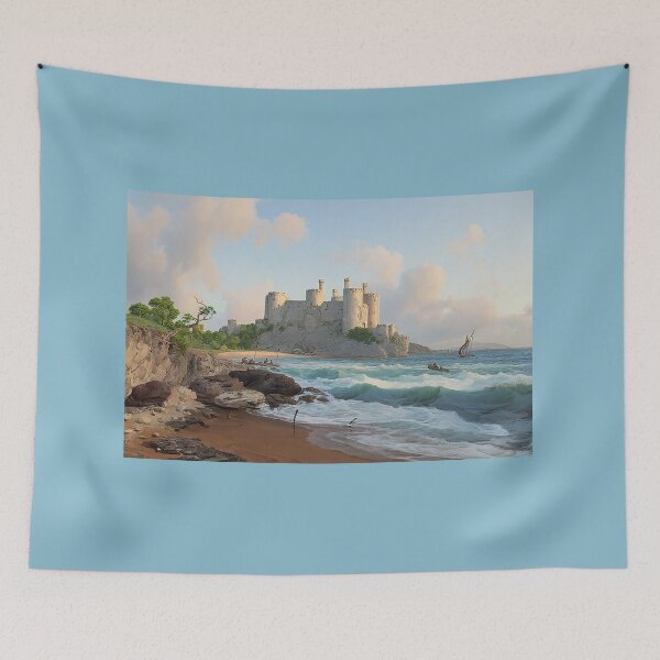 Item preview, Conwy Castle over Coastal Waves - Classical Fine Art Landscape designed and sold by ArtworkNorth.