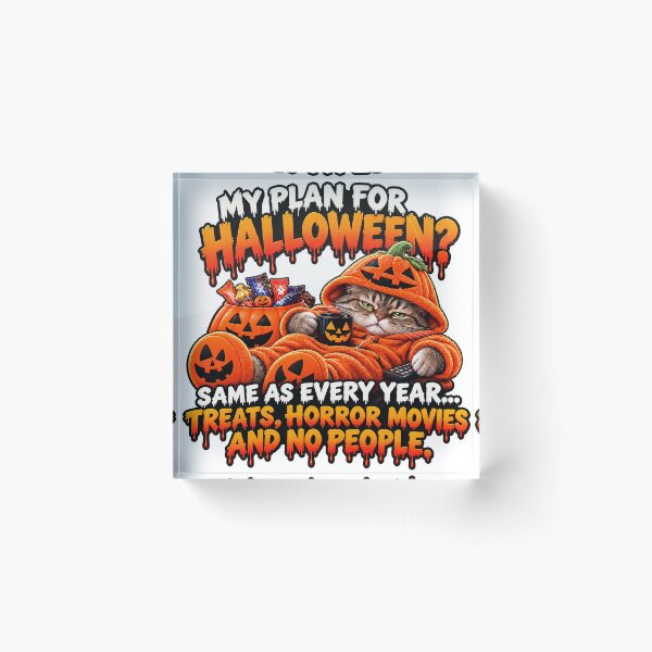 Item preview, My Plan For Halloween Funny Cat Pumpkin Costume T-Shirt Design designed and sold by KIDEnia.