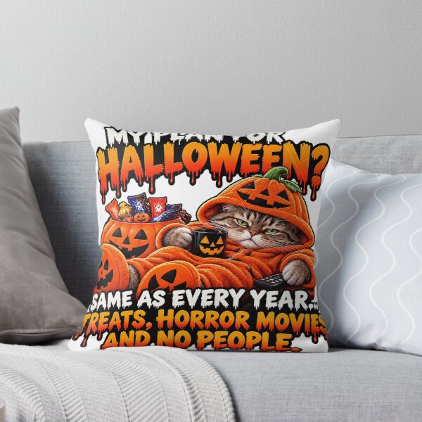 Item preview, My Plan For Halloween Funny Cat Pumpkin Costume T-Shirt Design designed and sold by KIDEnia.