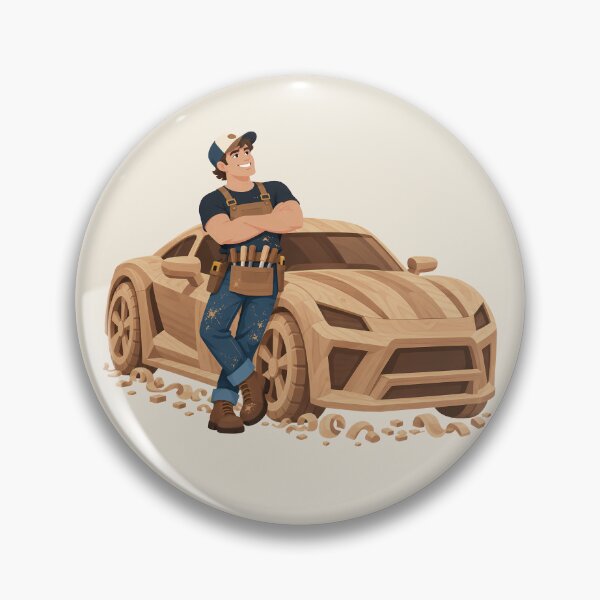 Item preview, Woodworker With a Wooden Car | Funny Woodworking Pun designed and sold by karamram.