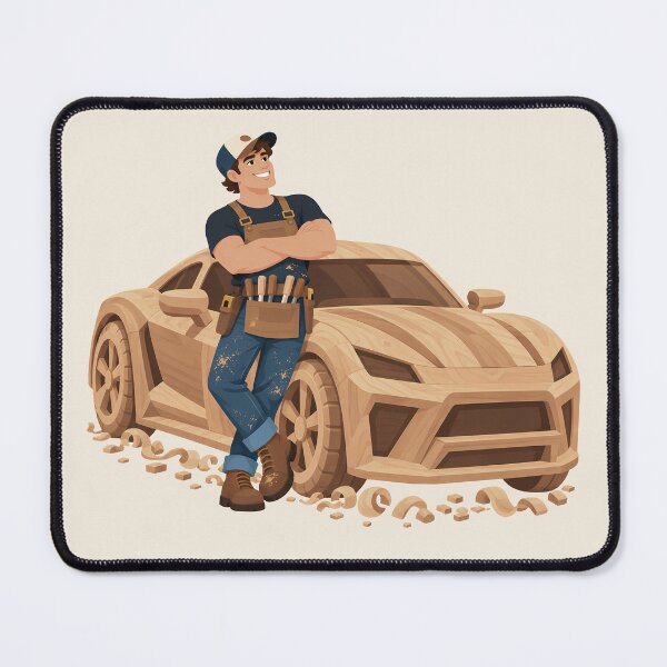 Item preview, Woodworker With a Wooden Car | Funny Woodworking Pun designed and sold by karamram.
