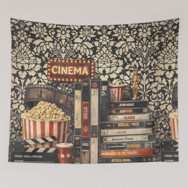 Item preview, Vintage VHS Cassette Stack Cinema Movie Poster designed and sold by Cine8.