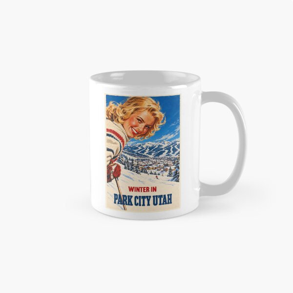 Item preview, Vintage Ski Poster Winter In Park City Utah designed and sold by dressedupmule.