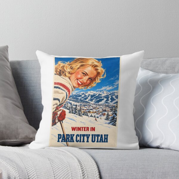 Item preview, Vintage Ski Poster Winter In Park City Utah designed and sold by dressedupmule.