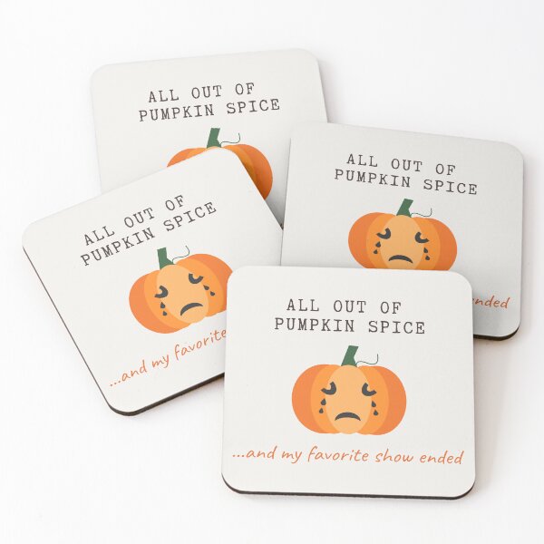 Item preview, All Out Of Pumpkin Spice Funny Crying Pumpkin Art Print & Greeting Card designed and sold by OlhaTironArt.