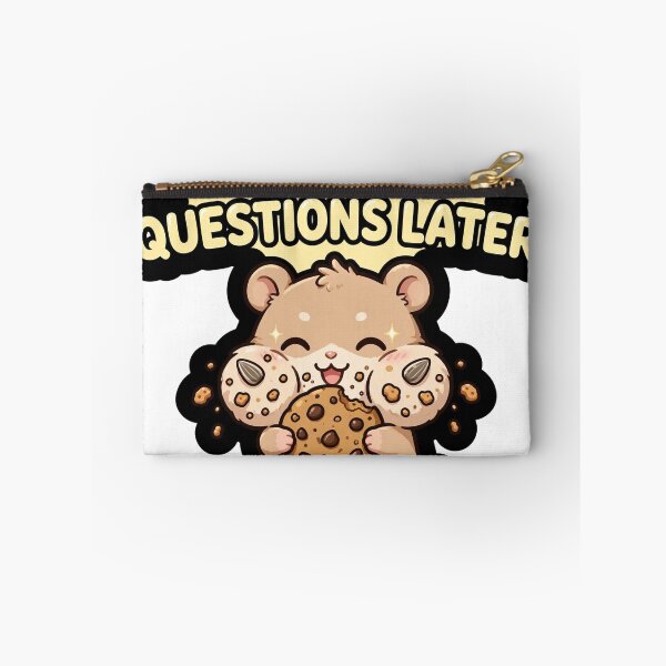 Item preview, Cute Hamster Stuffed Cheeks Hugging Cookie Sticker designed and sold by xiaoxiaochibi.