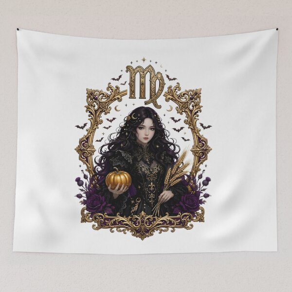 Item preview, Virgo Elegant Gothic Frame Portrait designed and sold by Zodiac Celestial Art.