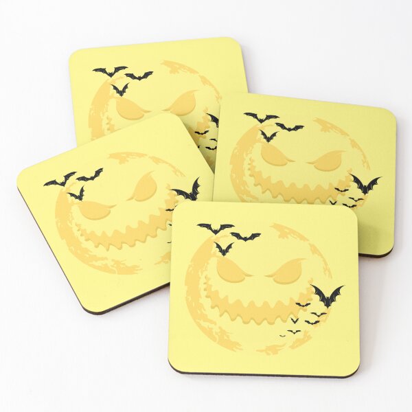 Item preview, Spooky Evil Yellow Moon and Bats Halloween Design designed and sold by SolutionsArt.