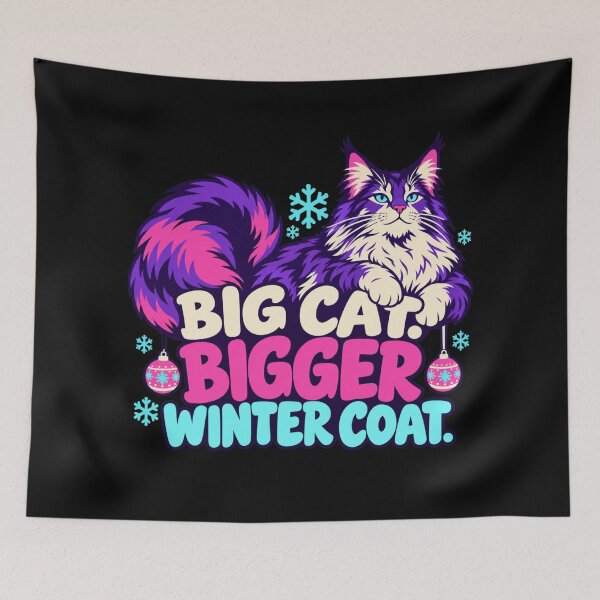 Item preview, Big Cat Bigger Winter Coat Maine Coon Winter Humor designed and sold by DreamLayerStudio.
