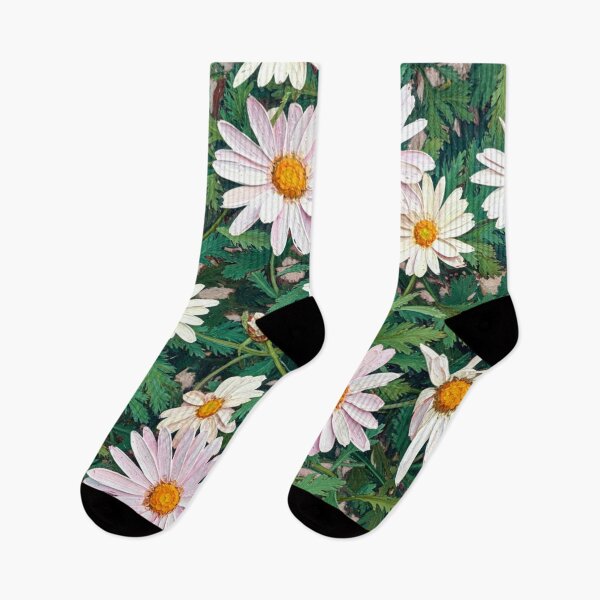 Item preview, Daisies with white and pink petals and a yellow center designed and sold by Nifashedji.