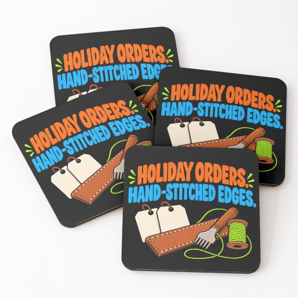 Item preview, Holiday Orders Hand Stitched Edges Leathercraft Humor designed and sold by DreamLayerStudio.
