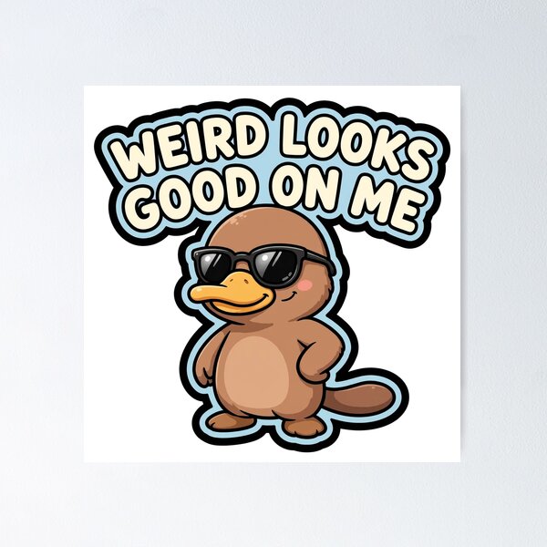 Item preview, Cool Platypus Sunglasses Weird Looks Good On Me Sticker designed and sold by xiaoxiaochibi.