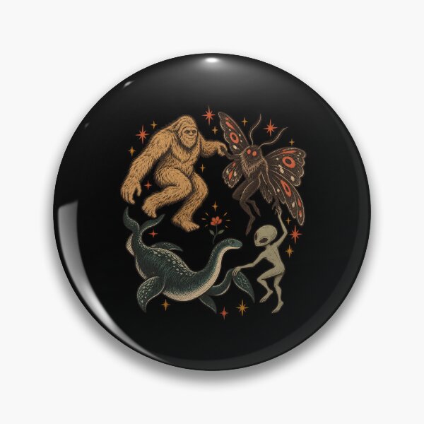 Item preview, Dancing Cryptids Bigfoot Mothman Alien designed and sold by bobcatmarty.