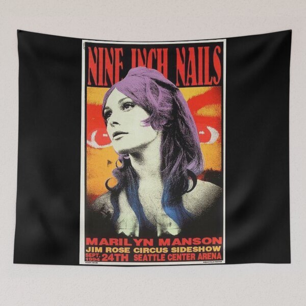 Item preview, Nine Inch Nails Original Custom Vintage Music Band Tee Unique Poster Wall Art designed and sold by Cool Robot Bro..
